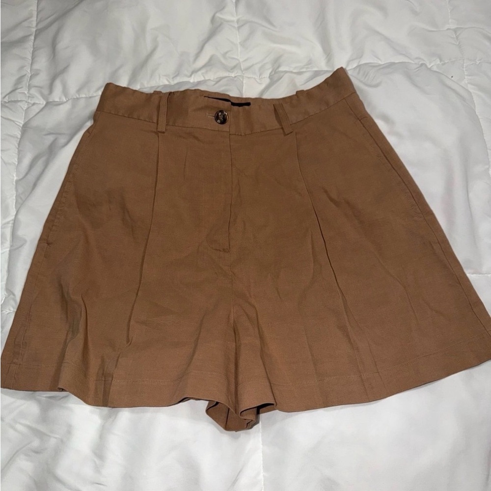 Pinko High Waist Tan Women's Shorts